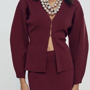 Zara Maroon Knot Top/Skirt Srt